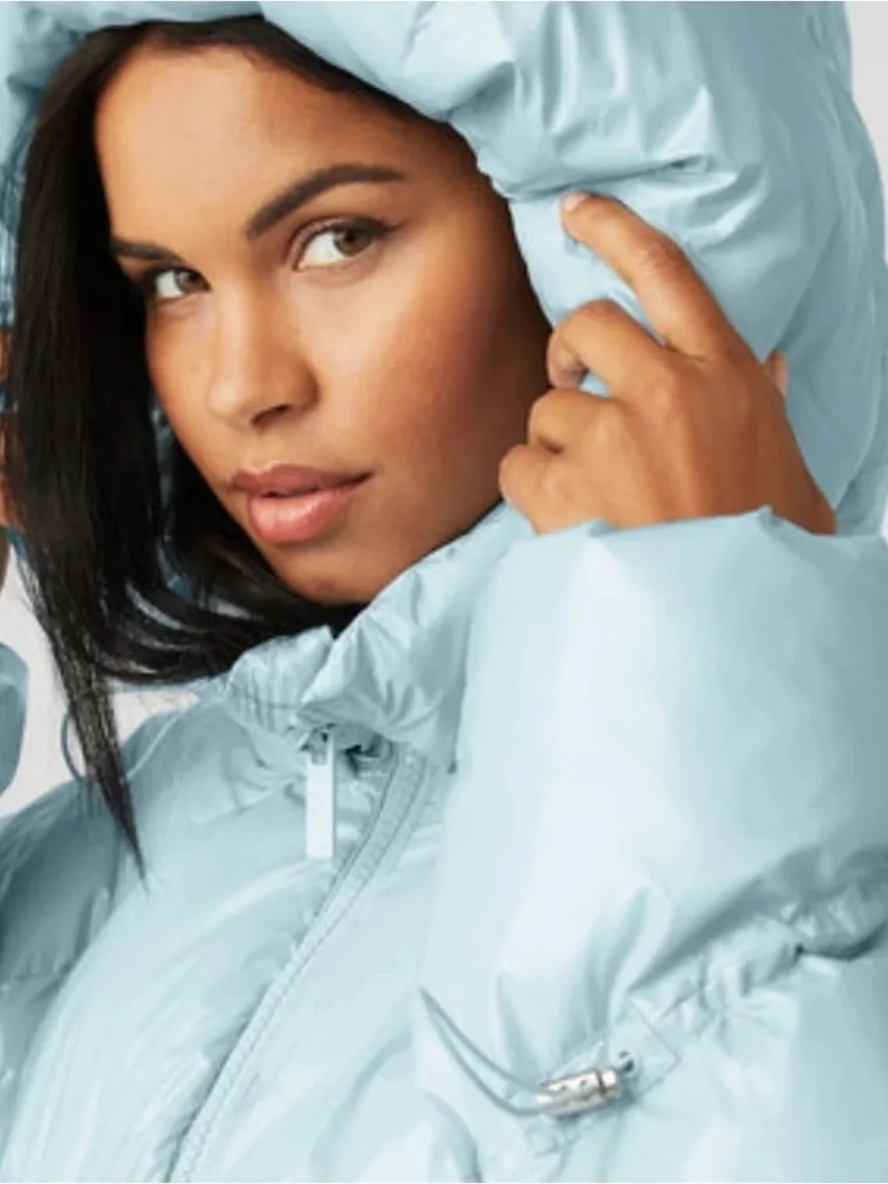ALO Yoga Powder Blue Cropped Hooded Puffer